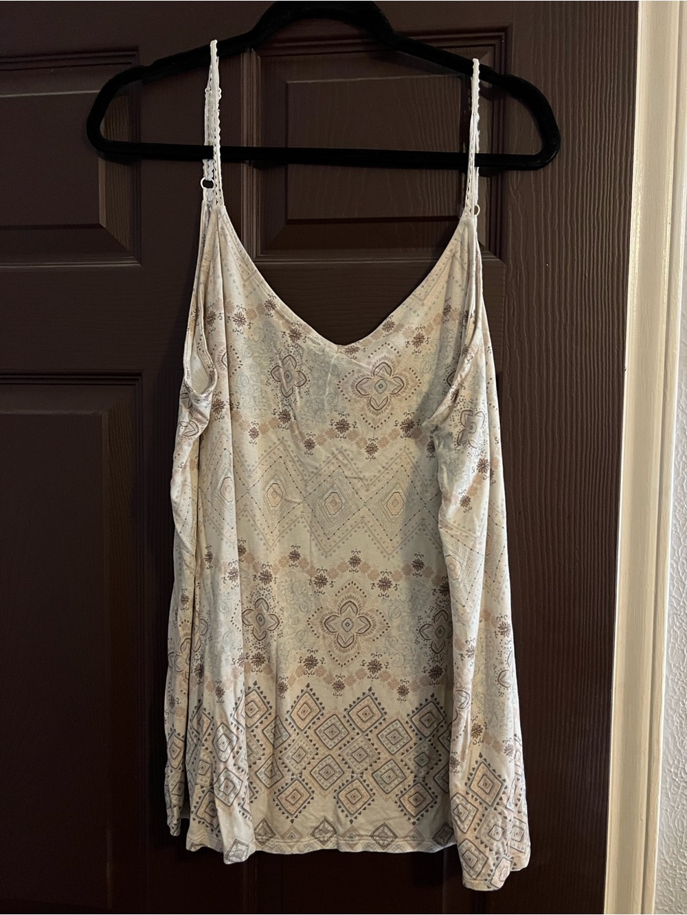 torrid beige paisley-print slip chemise